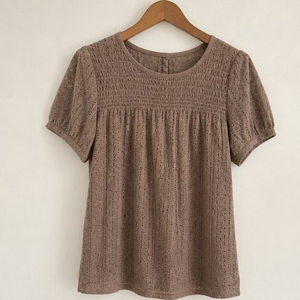 Taupe Puff Sleeve Top